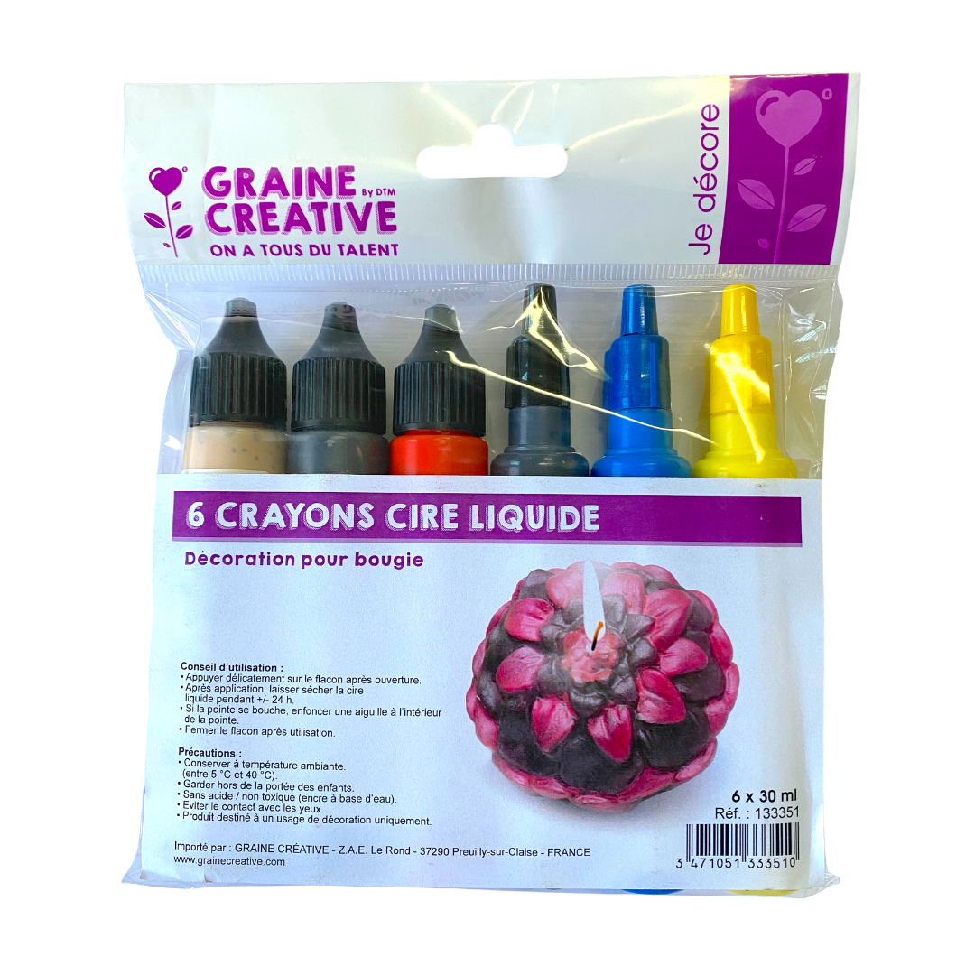 Set Candle Pen - Vopsea Decorativă pentru Lumânări, 30 ml (6 bucăți)