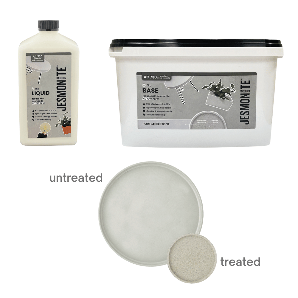 Jesmonite AC730 Kit 5kg Bază + 1kg Lichid Beton Acrilic pentru Turnare Decorativă