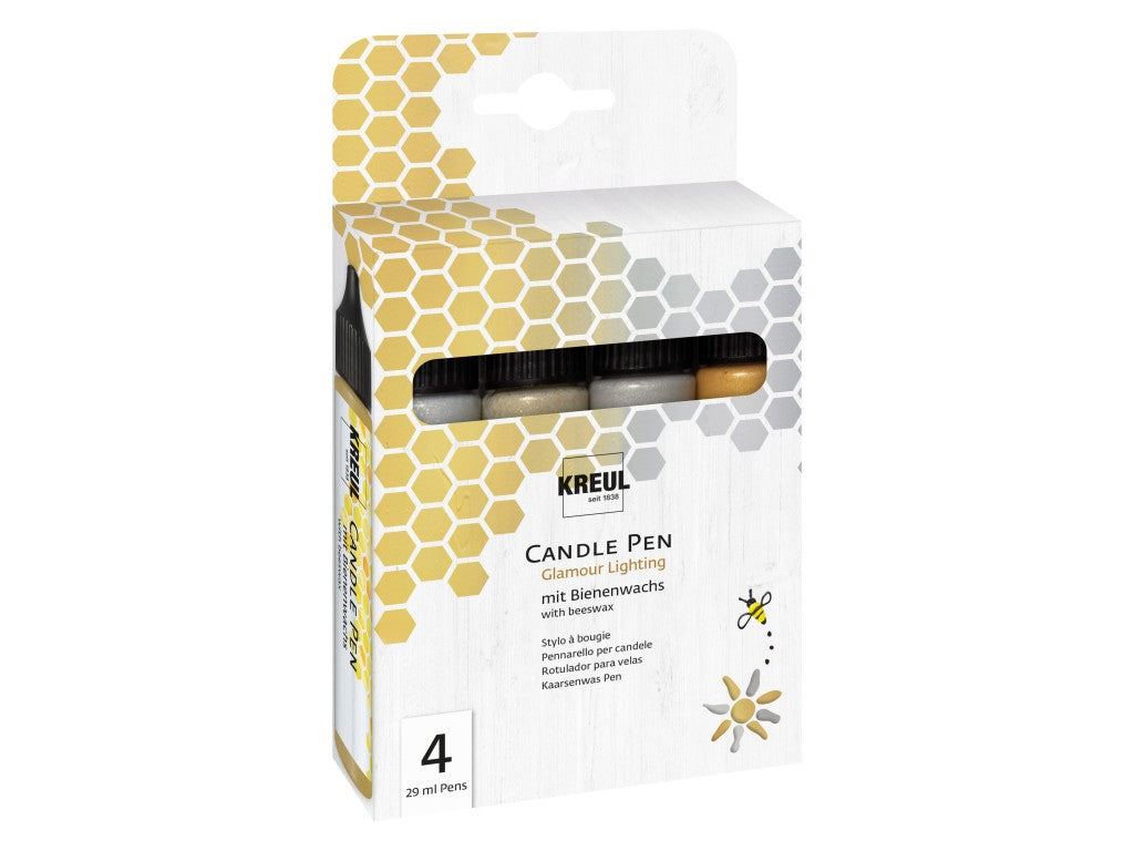 Culori pentru decorat lumânări Glamour Lighting Kreul, set 4 buc