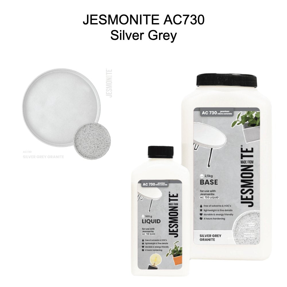 Jesmonite AC730 DUO SET 500ml + 2.5kg Silver Grey - eMaterial