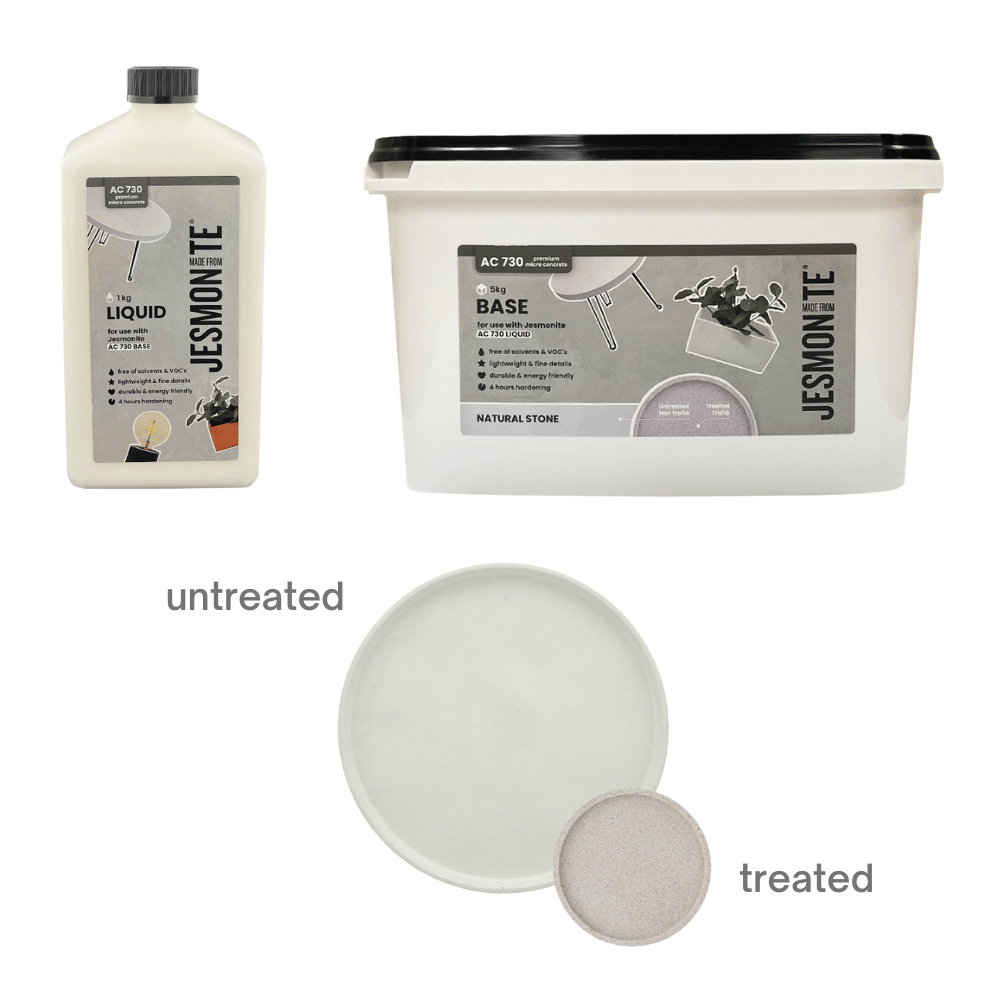 Jesmonite AC730 Kit 5kg Bază + 1kg Lichid Beton Acrilic pentru Turnare Decorativă