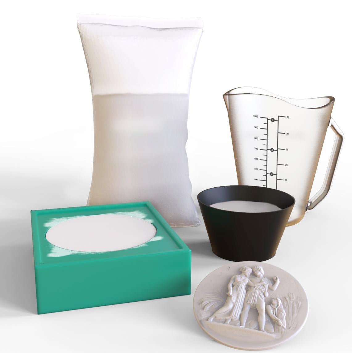 Praf Ceramic Hard Stewalin, pentru Recipiente si Modelare alb - eMaterial