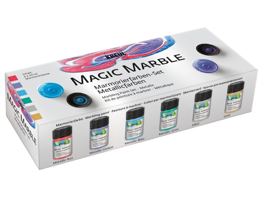 Vopsea Kreul Magic Marble Metallic - Set 6 culori x 20 ml
