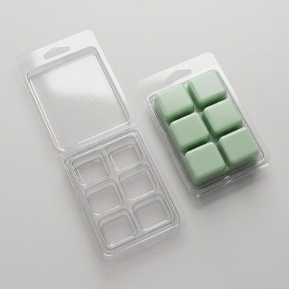 Matriță clam shell 6 pătrate pentru wax melts, vedere de ansamblu