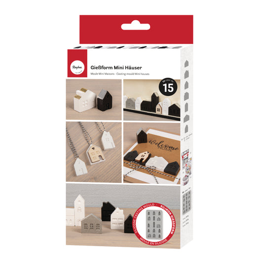 Matriță din Silicon – 15 Mini Căsuțe Decorative, 14,5 x 26 cm - Rayher
