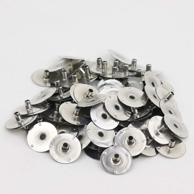 Suport metalic pentru fitil – 15 mm, set 50 bucăți (Standard / Gât Larg / Gât Lung)